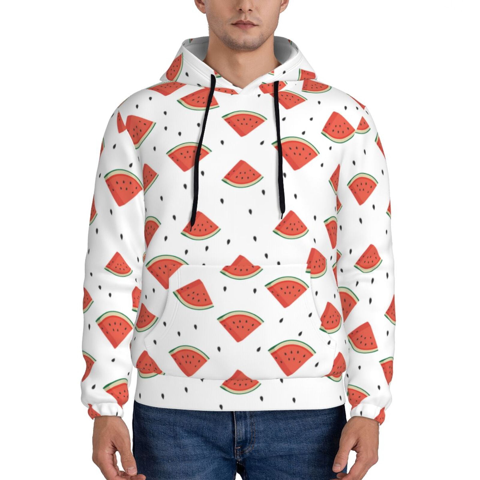 Qokaie Hand Drawn Watermelon for Men's Fashion Hoodies & Sweatshirts ...