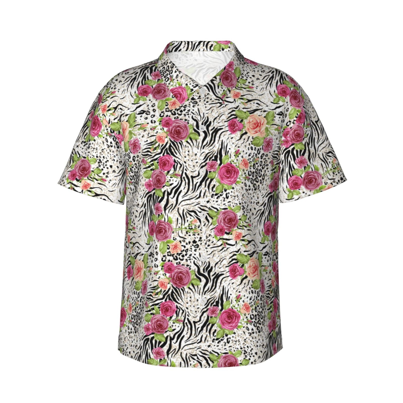 Visesunny Men's Hawaiian Shirts - Short Sleeve Tropical Aloha Beach Shirt, Quick Dry, Lightweight, Sizes S-XXXL, Multicolor Pattern