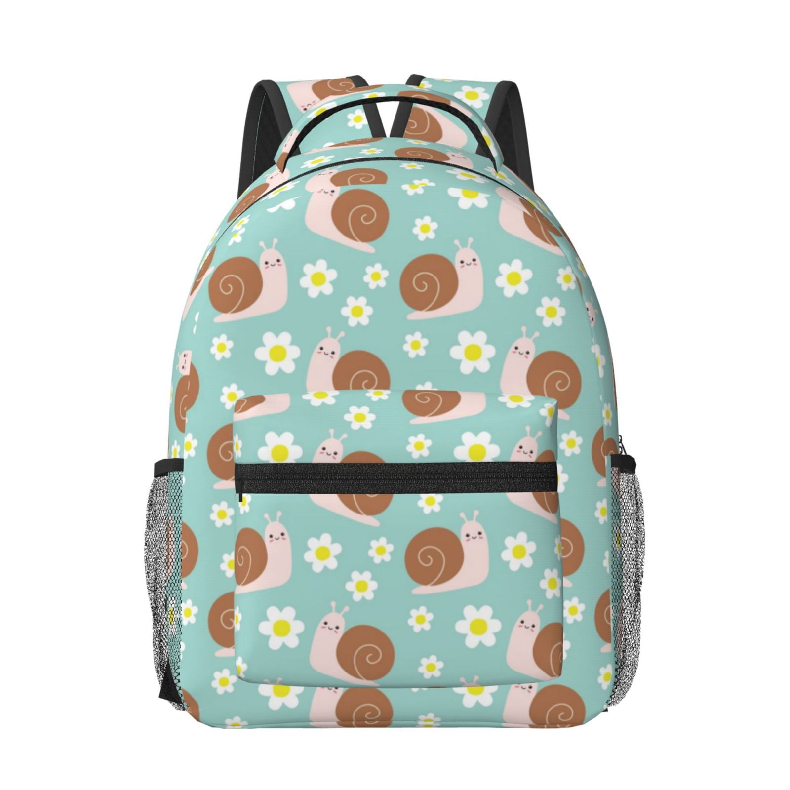 Qokaie Snail And Flower Style School Backpack Travel Bag for Men ...