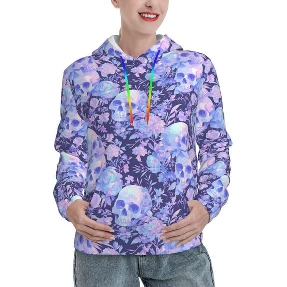 Haiem flower crystal Skull for Men's Fashion Hoodies & Sweatshirts with Kangaroo Pocket,Hooded Sweatshirt with Eye-catching Drawstrings-Large