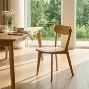 Qokori 100% Solid Wood Dining Room Chairs - Practical Kitchen Chairs - Wood Chair for Dining Room, Kitchen 1, Natural