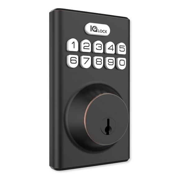 Qolsys IQ Lock-PGK-ORB IQ Lock-PG Push Button Deadbolt, Oil-Rubbed Bronze