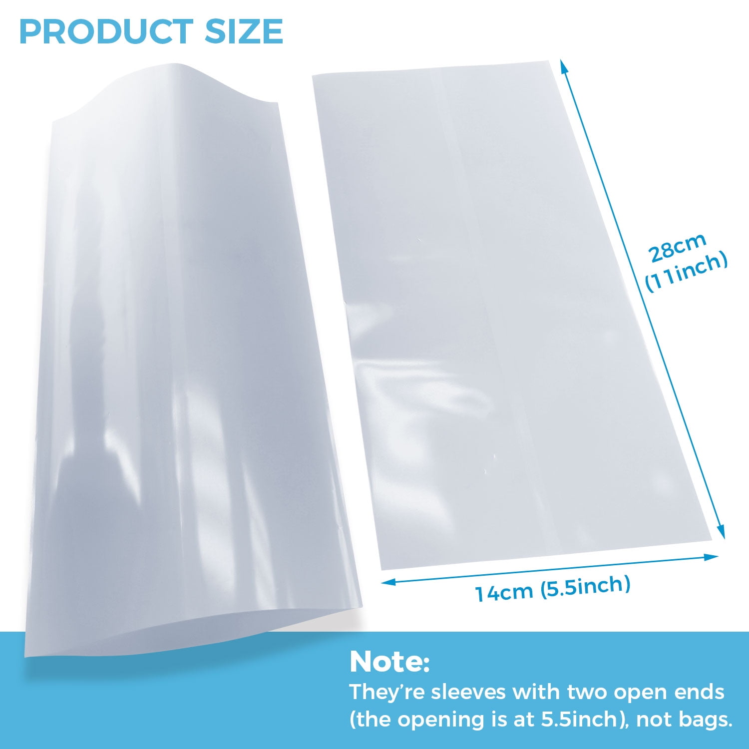 Qomolangma 100pcs 5.5 x 11 in Heat Sublimation Shrink Wrap Tube for Mugs Tumblers Blanks