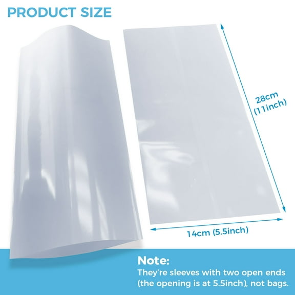 Qomolangma 100pcs 5.5 x 11 in Heat Sublimation Shrink Wrap Tube for Mugs Tumblers Blanks