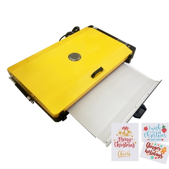 Qomolangma 18in x 24in DTF Film Sheet Curing Oven With Temperature Control Drawer Model Yellow