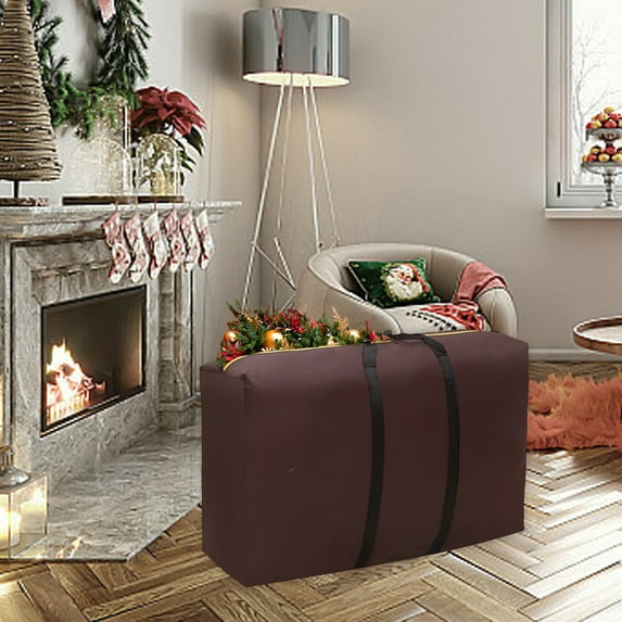 Qonioi 100L Christmas Tree Storage Bag, Heavy Duty Canvas Container with Reinforced Handles, Holiday Decoration Organizer