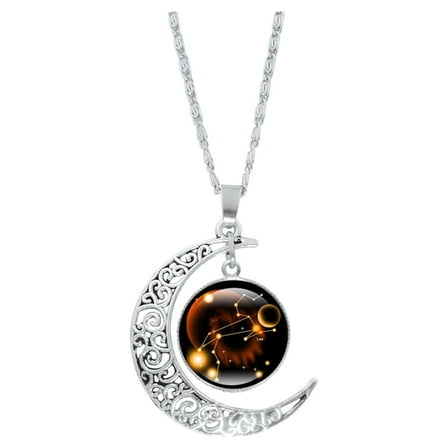 Qonioi 12 Constellation Zodiac Necklace, Astrology Jewelry Gift for Women Mom, Personalized Star Sign Pendant, Zodiac Necklace