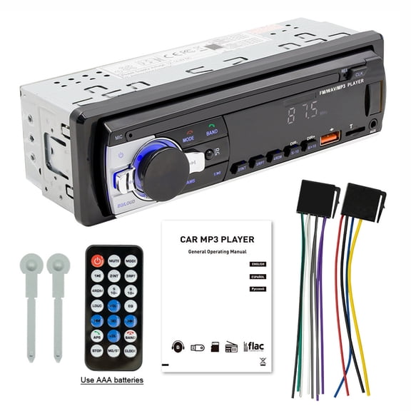 Qonioi 12V Car MP3 Player with Bluetooth 5.1, Lossless HiFi Sound Quality Car Stereo Head Unit, Central Control Touchscreen Radio Supports USB AUX FM APP Control