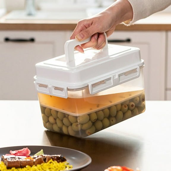 Qonioi 5L Press-type Pickle Fermentation Jar, Food-grade Plastic Transparent Pickle Container, Sealed Pickle Jar Fermenting Pot