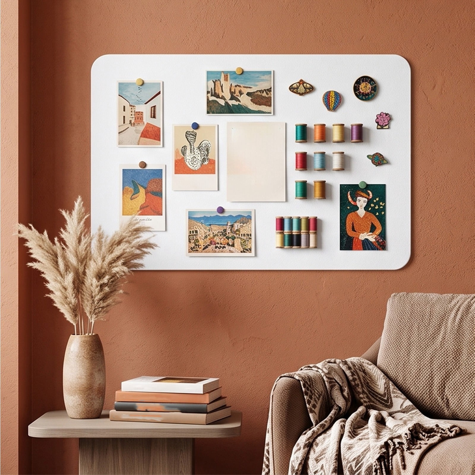 Polyester Notes Qonioi 60x40cm Bulletin Board, Polyester Fabric Pin Board for Wall ...
