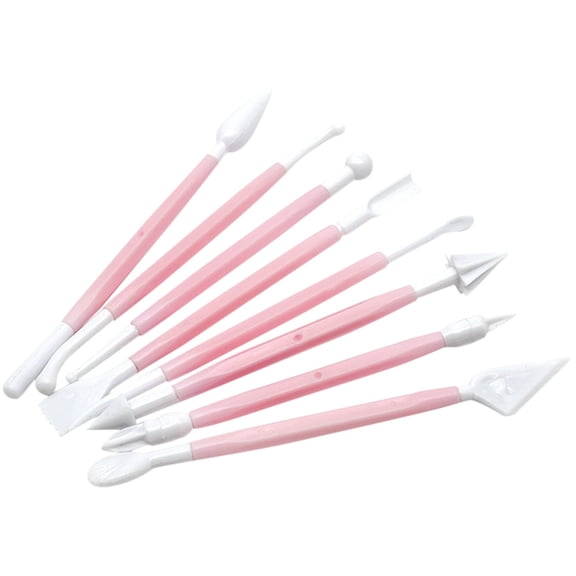 Qonioi 8 Pcs Fondant Modeling Tools Kit, Sugarcraft Decorating Tools for Flowers Leaves Petals, Double Ended Sculpting Embossing Shaping Kit for Cake Baking