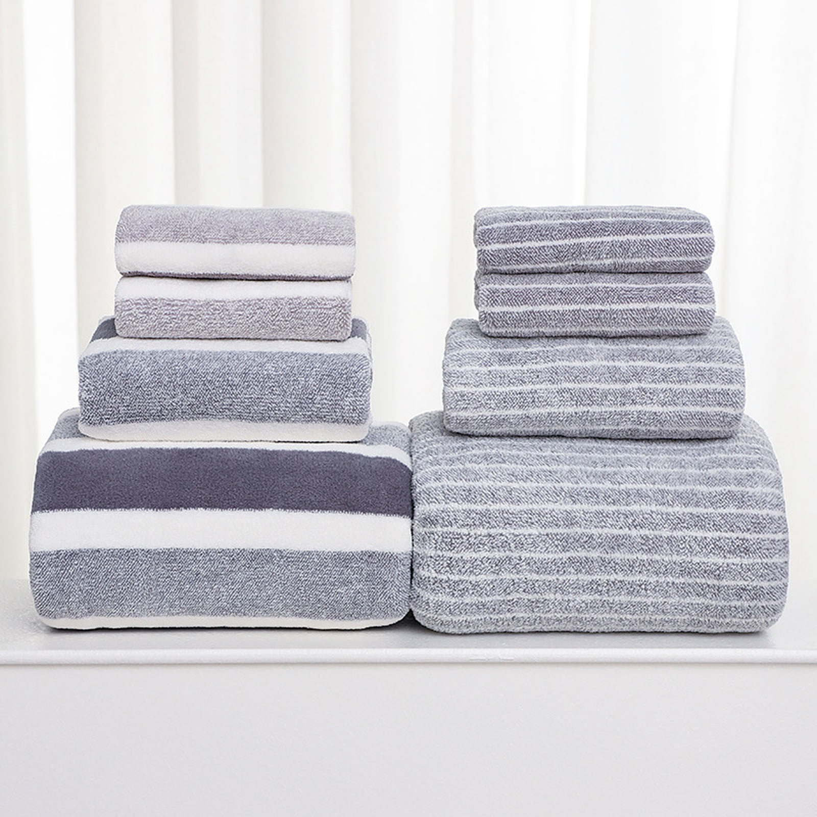 Qonioi 8PC Velvet Towel Set, Highly Absorbent Bath & Face Towels for Home & Gym, Soft Bathroom Towel Collection, Plush Towel Bundle