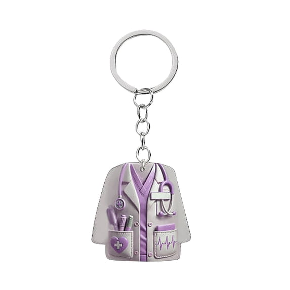 Qonioi Acrylic Nurse Uniform Car Pendant, Flat Keychain Jewelry Christmas Tree Decoration, Durable 2D Pendant Gift for Healthcare Professionals Keys Bags