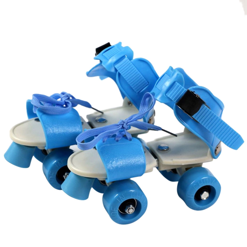 Qonioi Adjustable Roller Skates for Kids, 4 Wheel Inline Skates with Brake, Boys Girls Adjustable Size Skating Shoes for Outdoor Sports Play