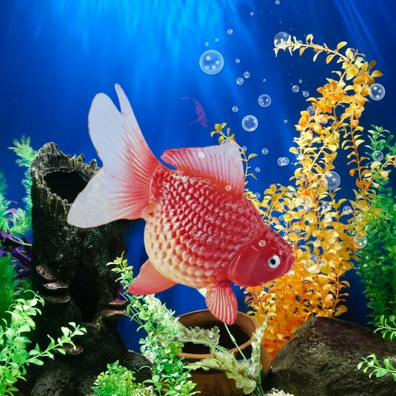 Qonioi Artificial Floating Goldfish, Realistic Yellow Red Plastic Fish for Aquarium Pond Decor, Fake Goldfish Ornaments, Floating Fish Decoration