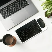 Qonioi Bluetooth Keyboard and Mouse Combo, Wireless Mini Keyboard with Silent Keys, Portable Travel Keyboard for Tablet Phone Laptop, Magnetic Control Rechargeable Bluetooth 5.0 Set