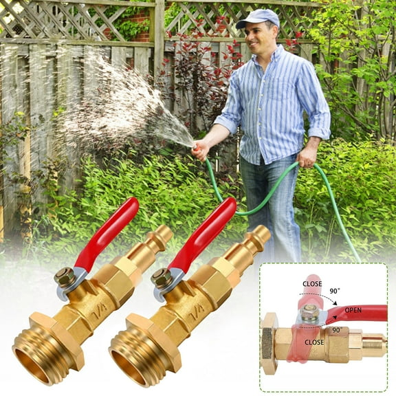 Qonioi Brass Winterize Blowout Adapter, Sprinkler System Winterizing Tool for RV Camper, Water Line Adapter