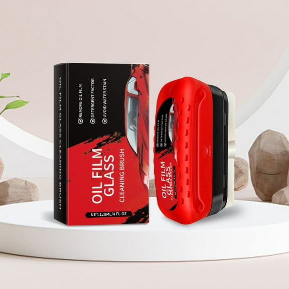 Qonioi Car Glass Cleaning Kit, 120ml Oil Film Remover with Brush for Windshield, Auto Glass Cleaner, Windshield Treatment