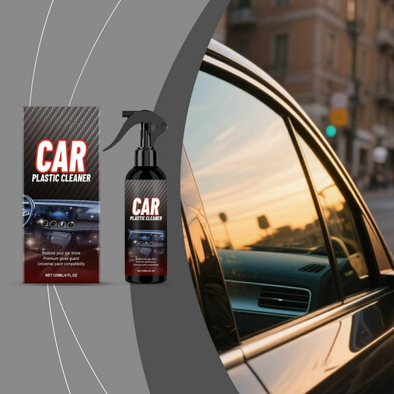 Qonioi Car Interior Cleaner Spray 120ml, Multi-Surface Automotive Upholstery Cleaner for Leather Vinyl Plastic Fabric, Powerful Stain Remover for Car Seats Dashboard Door Panels Carpets