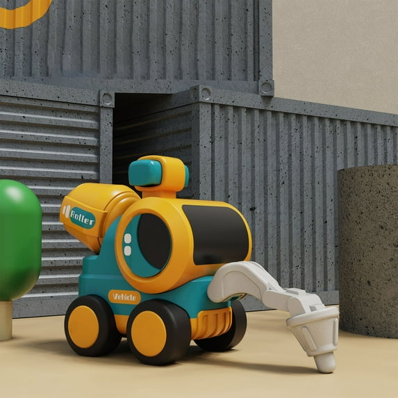 Qonioi Car Toys for 1-3 Year Old Boys Girls, Press Go Engineering Vehicle for Toddlers, First Birthday Gift for Kids