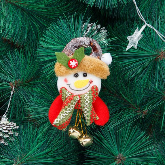 Qonioi Christmas Tree Hanging Ornaments with Santa Snowman Reindeer, 0.35 oz Cloth Holiday Pendants, Festive Seasonal Décor for Party Display