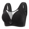thumbnail image 1 of Qonioi Clearance Plus Size Bras for Women Woman's Lace Beauty Back Solid Strap Wrap Plus Size Bra Underwear Sports Bra # Open Box Deals Black XXL, 1 of 2