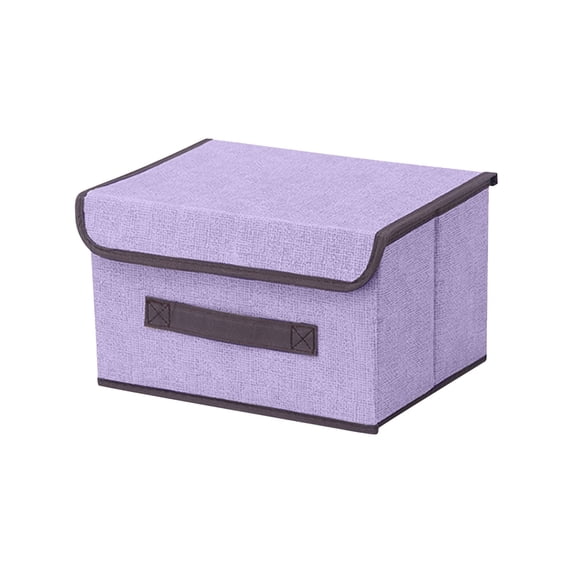 Qonioi Cotton Linen Storage Box, Collapsible Cloth Covered Storage Container, Foldable Fabric Storage Bin for Clothing Towels Bedroom Living Room