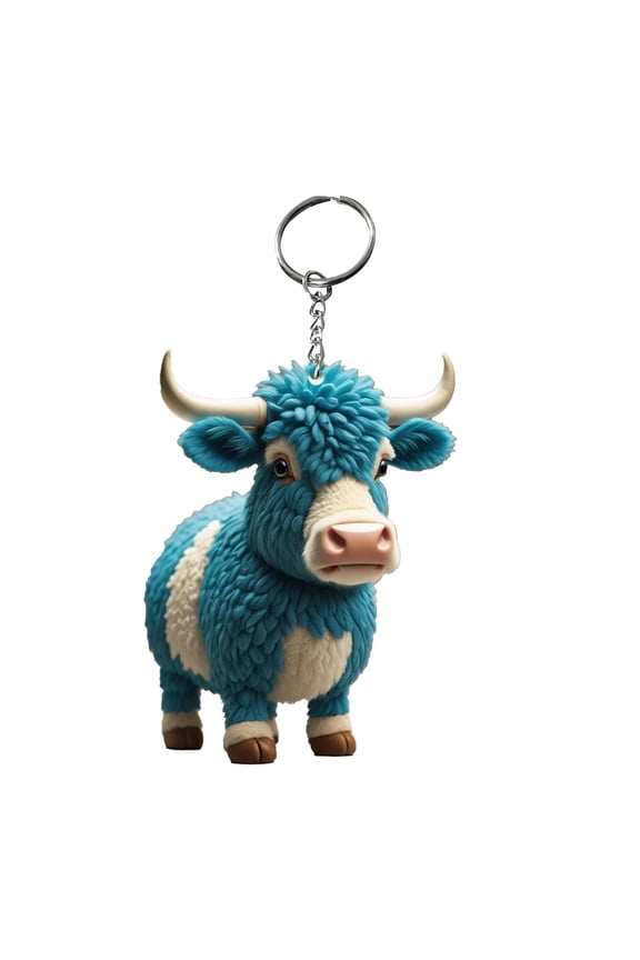 Cow Pendants Keychain, Acrylic Cattle Decoration Keyring for Bags Keys, Animal Keychain, Cute Accessories