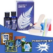 Qonioi Cyanotype Kit, Sun Printing Photography Kit, Blueprint Art Kit, Create Sun Prints Without a Camera for Paper Fabric Plants Flowers