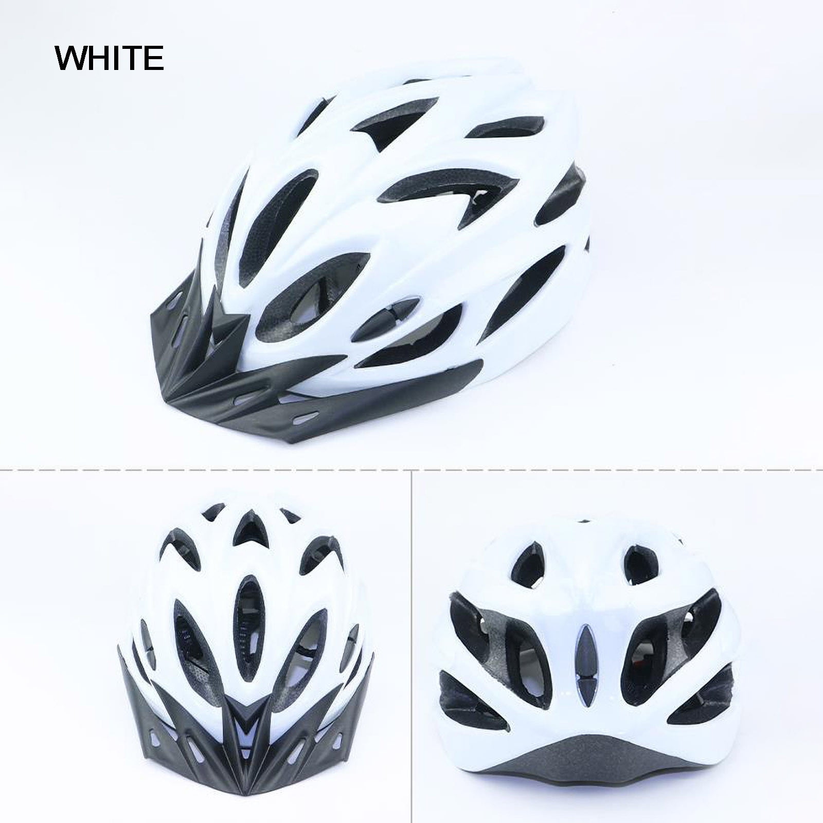 Qonioi Cycling Helmet, Lightweight Bicycle Helmet with Adjustable Chin Strap, Adult Bike Helmet for Men Women, Sun Visor Foam Ventilation for Road Mountain Commuting