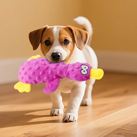 Qonioi Dog Squeaky Toy, Cute Yellow Duckling Plush, Soft Pet Toy for Aggressive Chewers, Calming Squeaker for Small Medium Large Dogs