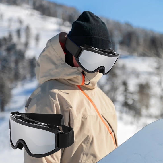 Qonioi Double Layer Ski Goggles, Polarized Sports Glasses for Mountaineering, Large Frame Sand Colorful Goggles for Skiing Snowboarding Outdoor Winter Sports