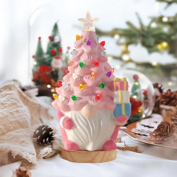 Qonioi Easter Gnome Night Light, Battery Powered Glowing Holiday Ornament, Festive Easter Decor for Living Room Dining Table Gift