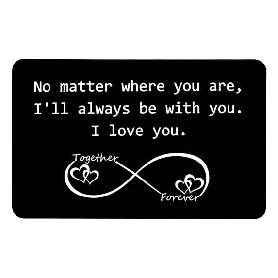 Qonioi Engraved Metal Wallet Card, Permanent Etching Greeting Card Postcard Business Card Clip, Unique Personalized Gift for Valentine's Day Wedding Anniversary Husband