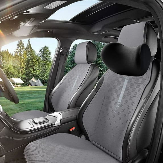 Qonioi Ergonomic Car Headrest Neck Pillow, Memory Foam Cervical Support Cushion for Long Driving, Removable Washable Head Rest