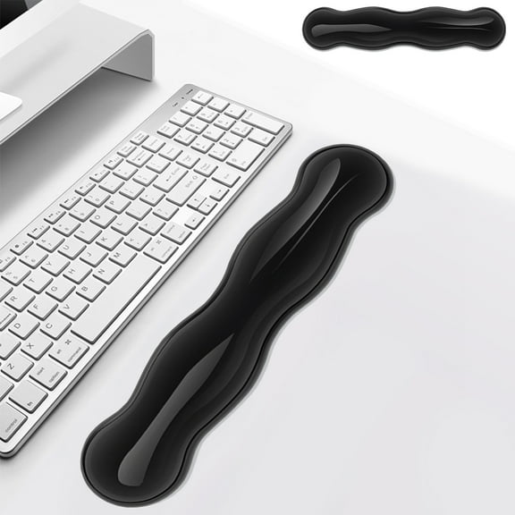 Qonioi Ergonomic Keyboard Wrist Rest, Soft Silicone Gaming Office Hand Support Brace, Comfortable Washable Anti-Slip Wrist Stand for Typing and PC Use