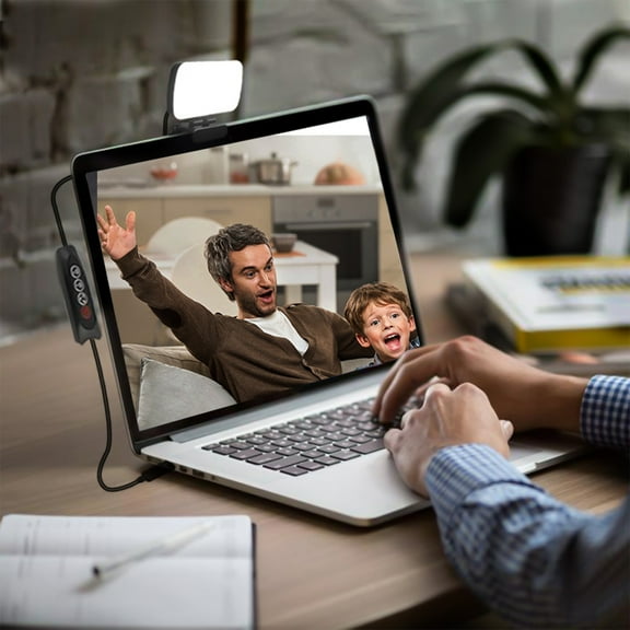 Qonioi FILL Video Conference Lighting, Adjustable Brightness & Color Temperature Webcam Light, Clip-On Laptop Light for Remote Work, Live Streaming, Zoom Meetings