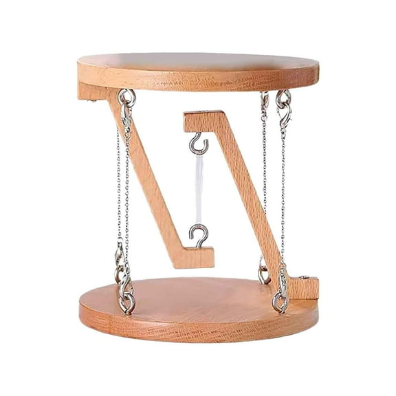 Qonioi Floating Wooden Table, Physical Dissemination Toy & Home Decor, Tension Structure Art Ornament for Desk Shelf, Beechwood Decoration Gift