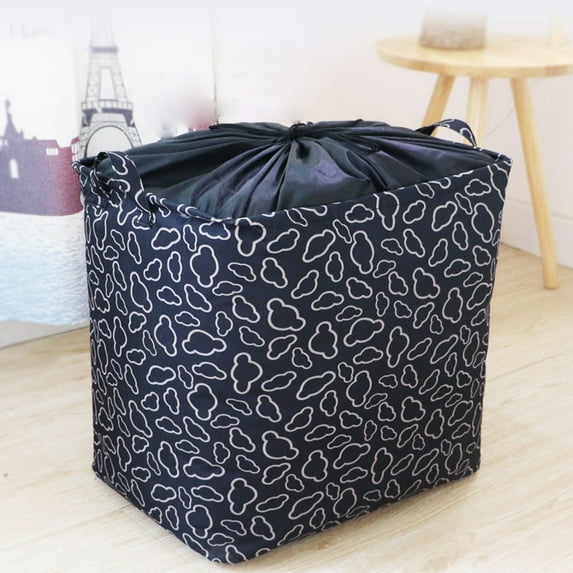 Qonioi Foldable Large Capacity Dirty Clothes Basket, 100L Storage Bag with Tethered Handle for Home Dorm Closet Organization, Laundry Hamper Collapsible Fabric Bin
