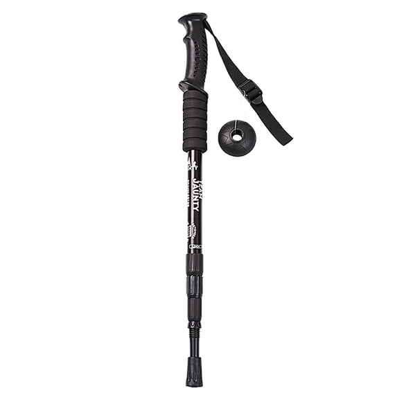 Qonioi Four-section Straight Shank Trekking Pole, High-strength Aviation Aluminum Alloy Cane Crutches, Lightweight Durable Walking Sticks for Hiking Climbing Outdoor