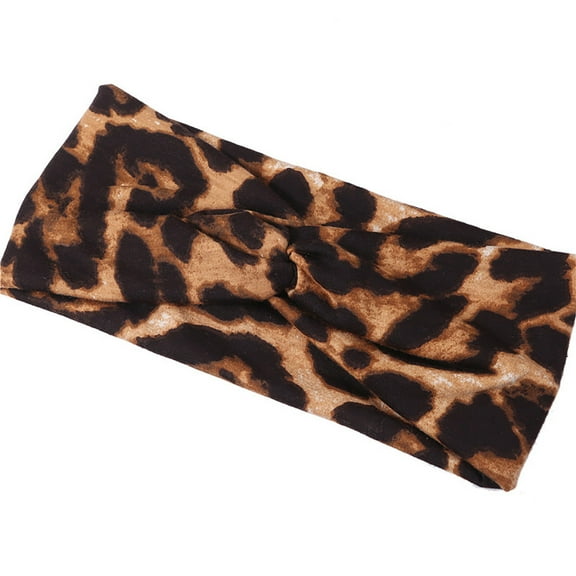 Qonioi French Wide Leopard Print Headband, Fashion Hair Band for Women Ladies, Stretch Headwrap, Hair Accessory