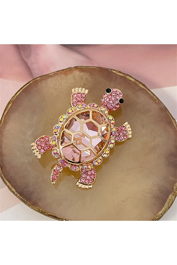 Diamond Turtle Brooch, Rhinestone Turtle Pin Corsage for Women, Luxury Alloy Jewelry Gift for Wedding Party Fashion Accessory
