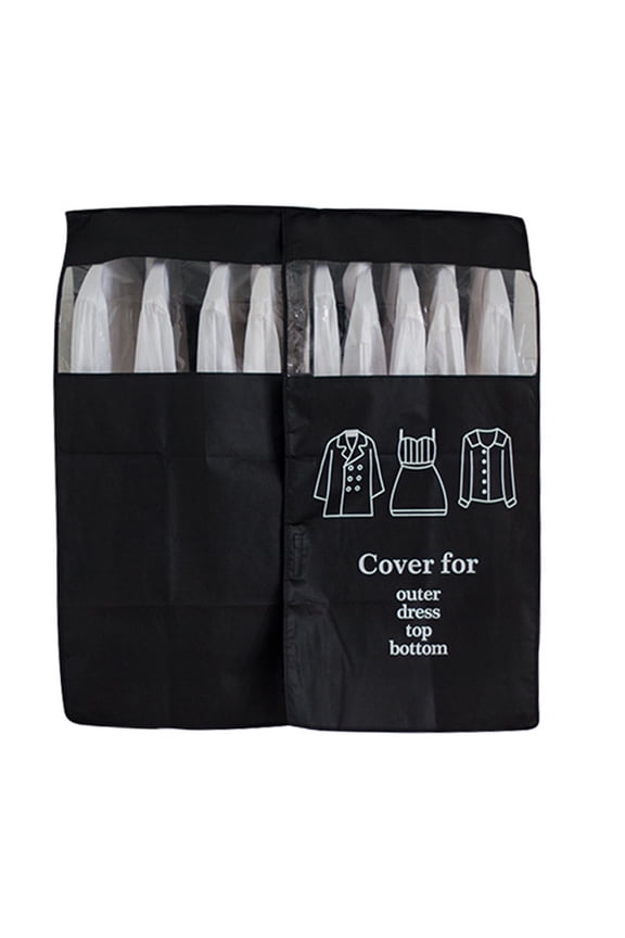 Garment Bags 1 Pack, Heavy Duty Non Woven Suit Cover with Clear PVC Window, Dustproof Clothes Protector for Wedding Dress Jacket Coat Storage, Beige