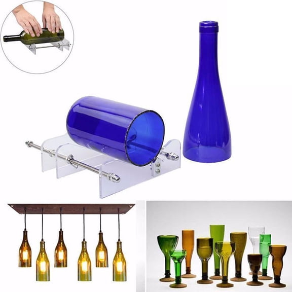 Qonioi Glass Bottle Cutter Tool, Wine Bottle Cutting Kit for DIY Crafts, Professional Bottle Cutter for Jars, Reusable Glass Cutting Tool for Home Decor and Recycling Projects