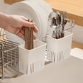thumbnail image 1 of Qonioi Hanging Drainage Storage Basket Set, Plastic Hanging Organizer Bins with Ventilated Quick Dry, Multifunctional Storage Basket for Kitchen Bathroom, White, 1 of 6