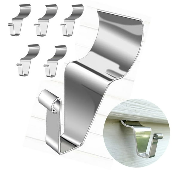 Qonioi Heavy Duty Siding Hooks, Stainless Steel Vinyl Siding Clips for Hanging Outdoor Decor, Removable No-Tool Installation Hooks for Lights Wreaths Signs Mailbox
