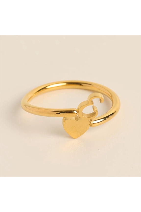 Initial Letter Rings For Women, Open Alphabet Ring Stackable Jewelry Gifts, Personalized Name Rings For Mum Wife Girlfriend Her
