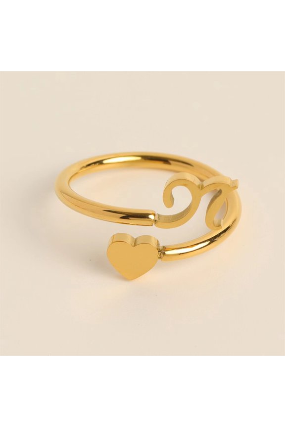 Initial Letter Rings For Women, Open Alphabet Ring Stackable Jewelry Gifts, Personalized Name Rings For Mum Wife Girlfriend Her