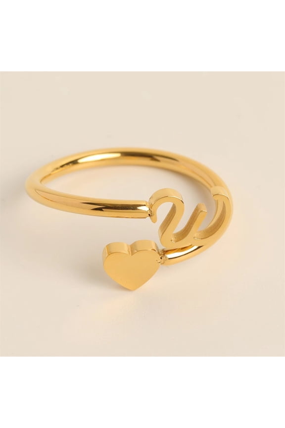 Initial Letter Rings For Women, Open Alphabet Ring Stackable Jewelry Gifts, Personalized Name Rings For Mum Wife Girlfriend Her