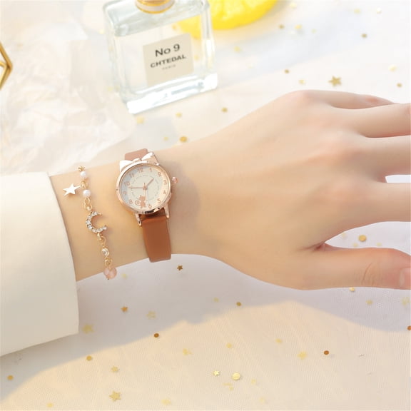 Qonioi Korean Style Bracelet Watch Set, Fashion Quartz Watch with Alloy Bracelet for Women, Ladies Watch, Bracelet Watch